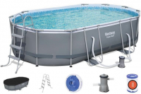 Каркасный бассейн Bestway 56448 Oval Power Steel Pool 488х305х107 см